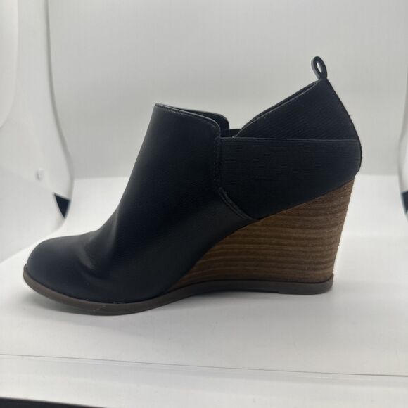Dr Scholls Be Energized Wedge Bootie Women's Sz 9 M Black Slip-On Closed-Toe - Picture 4 of 13